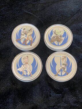 Disneyland Star Wars Colorized Medallion Set of 4 Double Sided